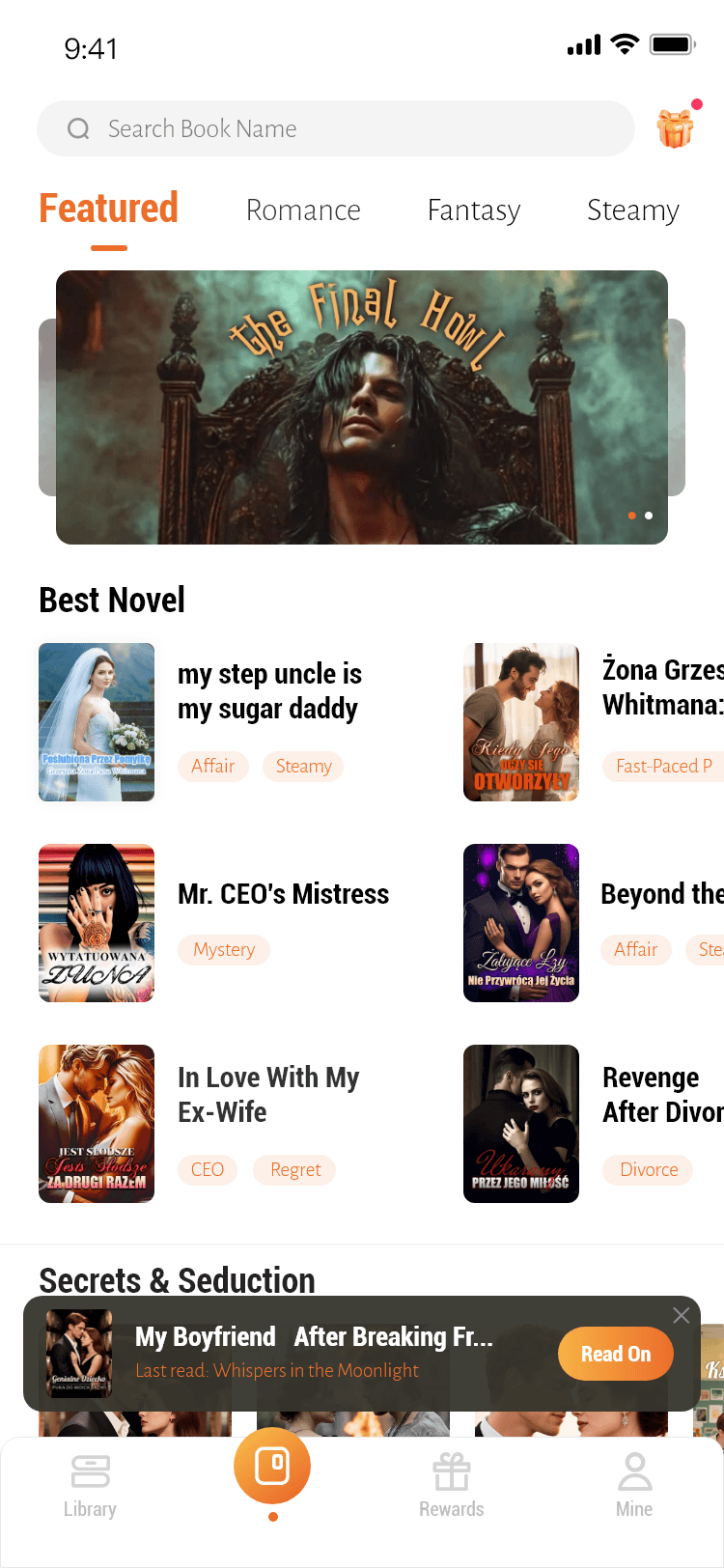 NovelMira App Home Preview